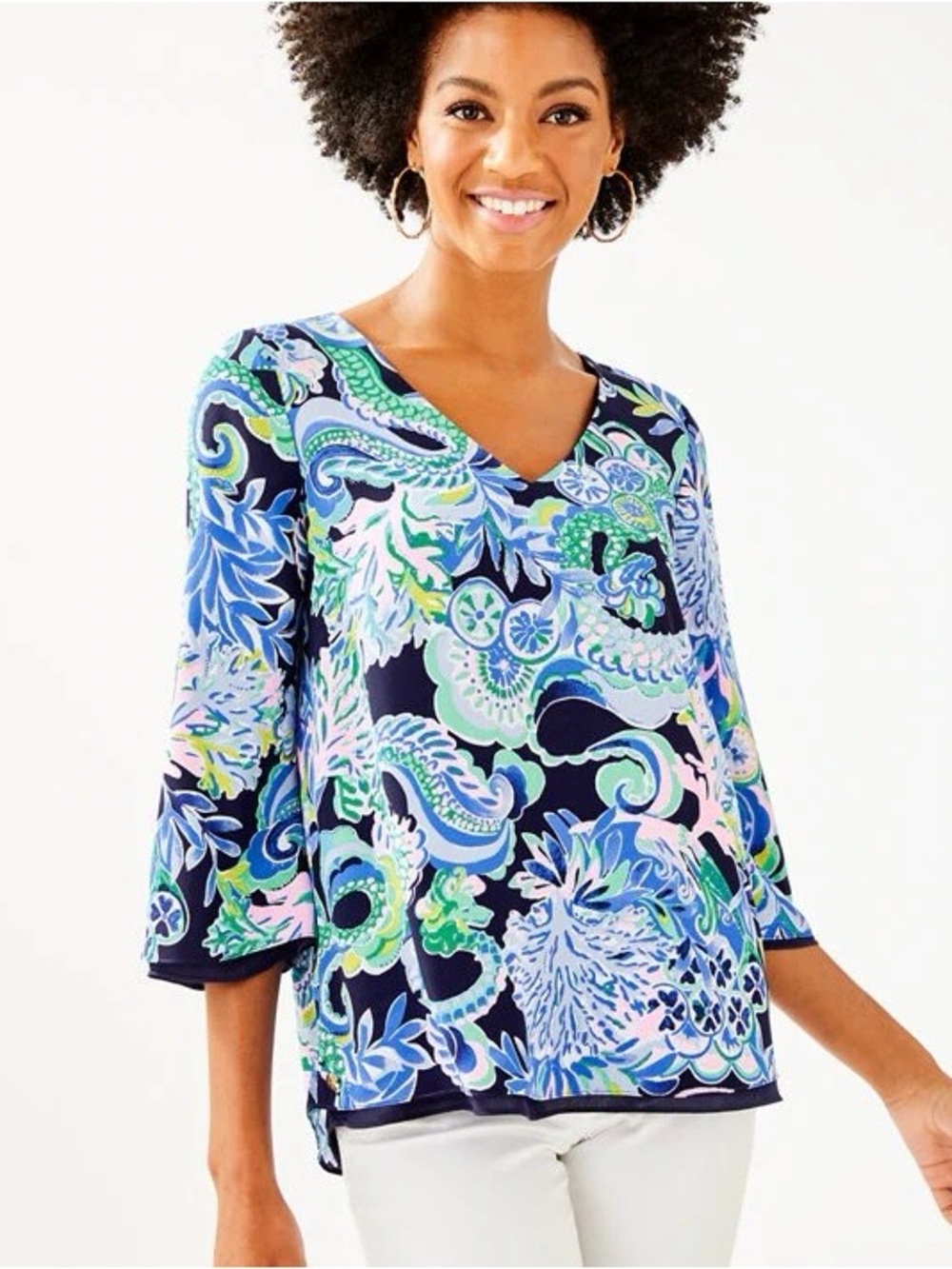 Lilly Pulitzer Florin Reversible 3/4 Sleeve “Sirens Spirit”